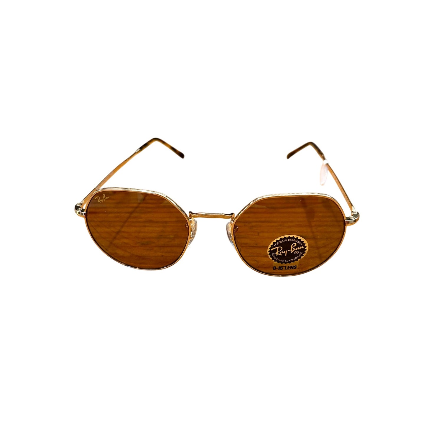 Ray-Ban Jack Sunglasses Gold Rim Brown Lenses