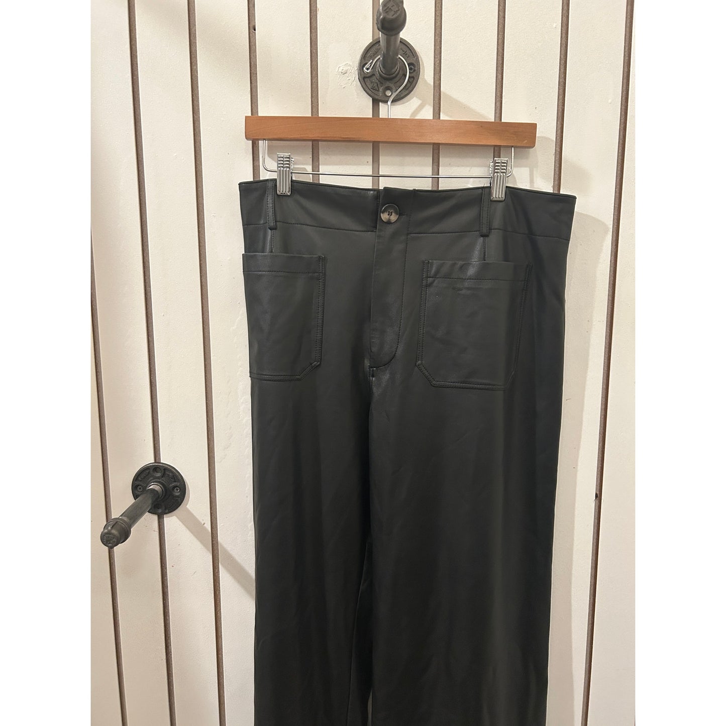 Anthropologie Colette Faux Leather Cropped Pants