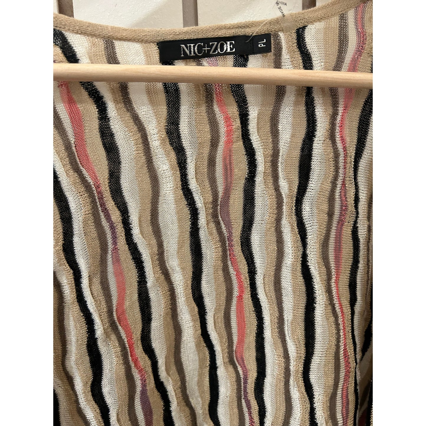 Nic + Zoe Striped Cardigan Size Petite L