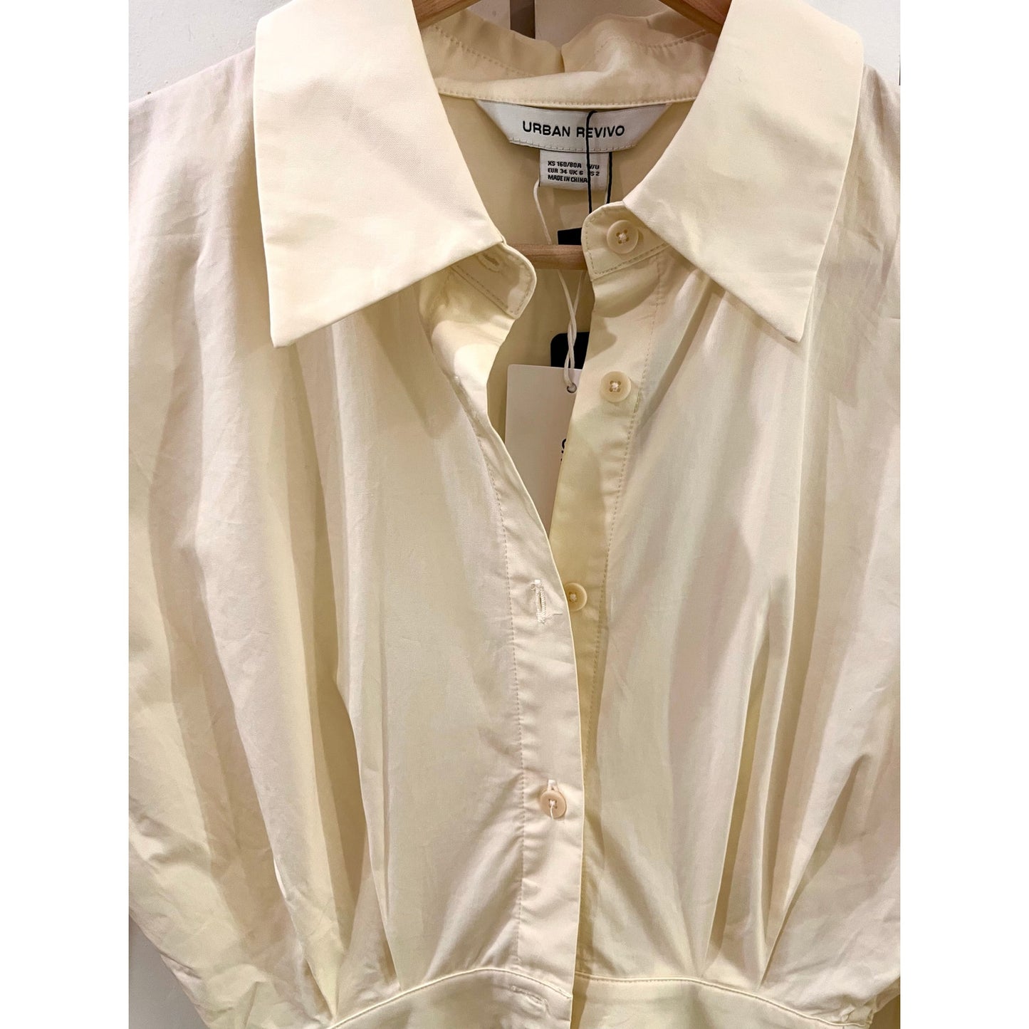 Urban Revivo Cream Button Up Dress