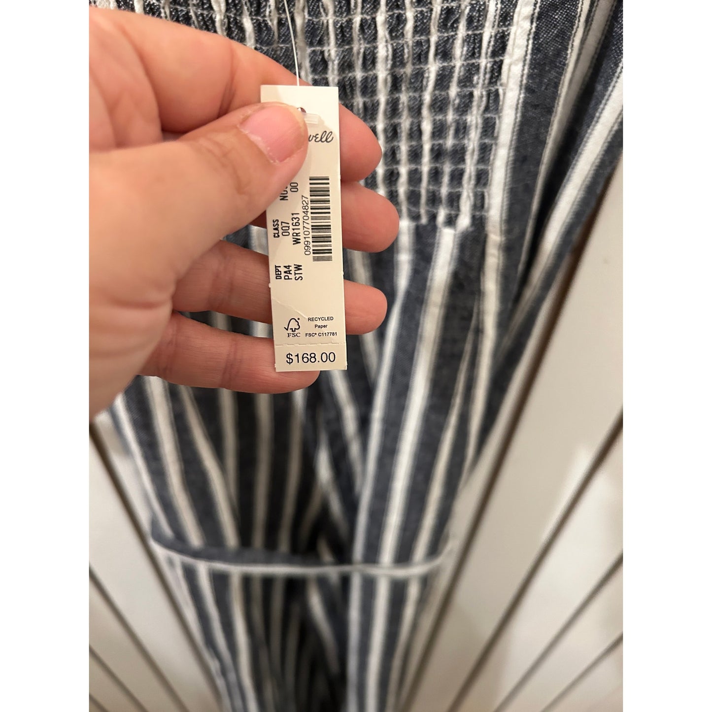 Madewell Denim Pinstripe Jumpsuit Size 8