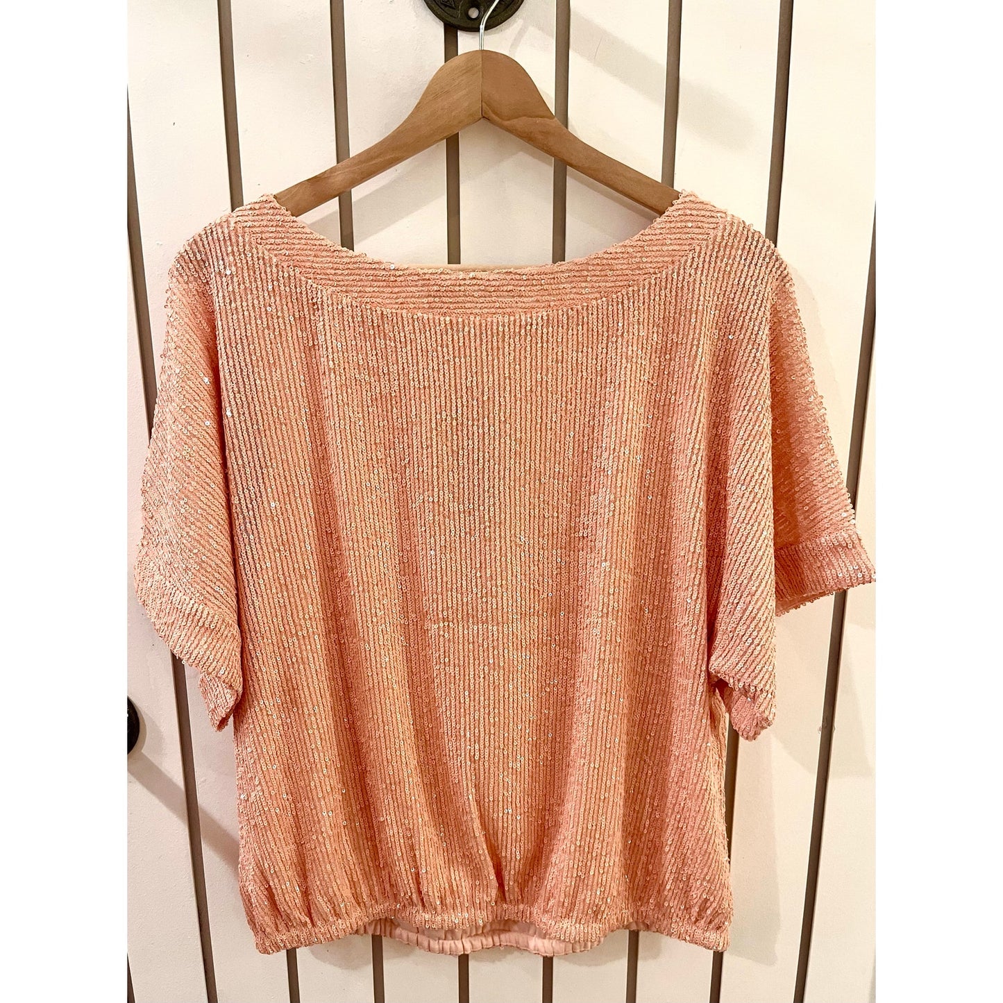 Trina Turk Pink Sequin Blouse NWT