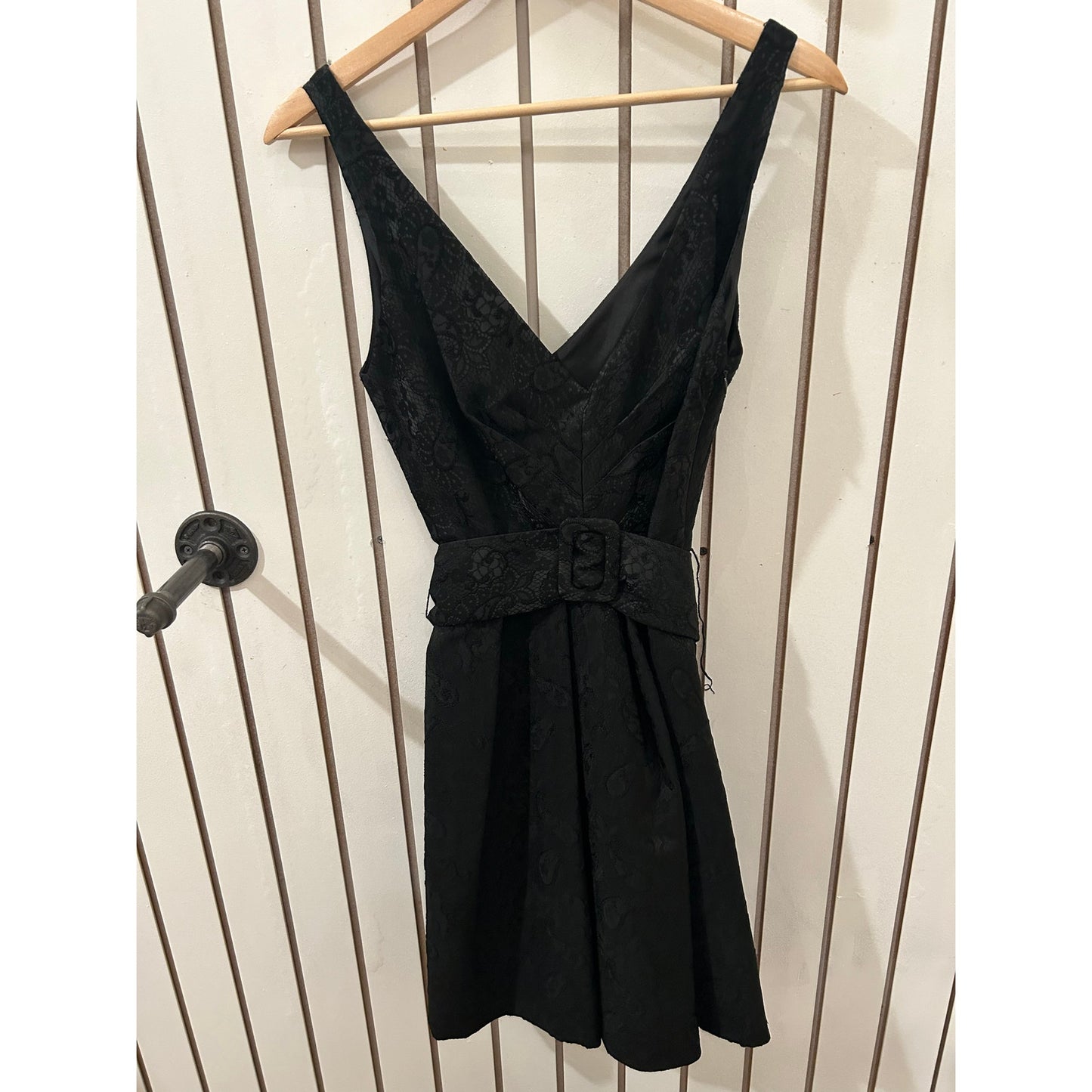 Eva Franco Black Belted Dress Size 0