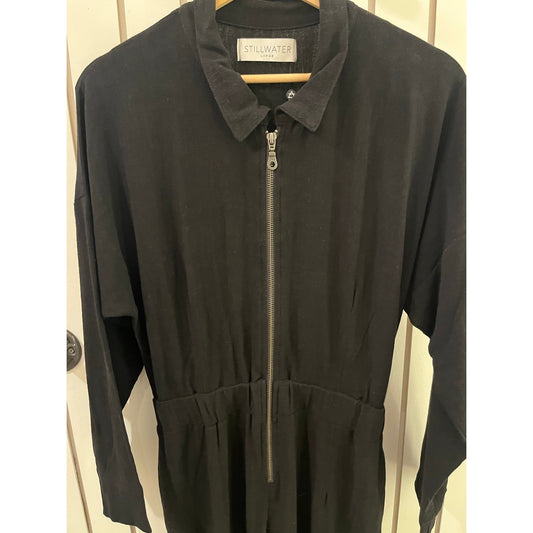 Stillwater Jumpsuit Black Zip Up SZ Large