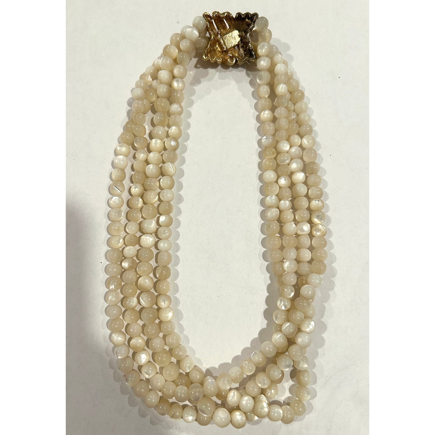 CINER Four Strand Pearl Necklace with Gold Clasp