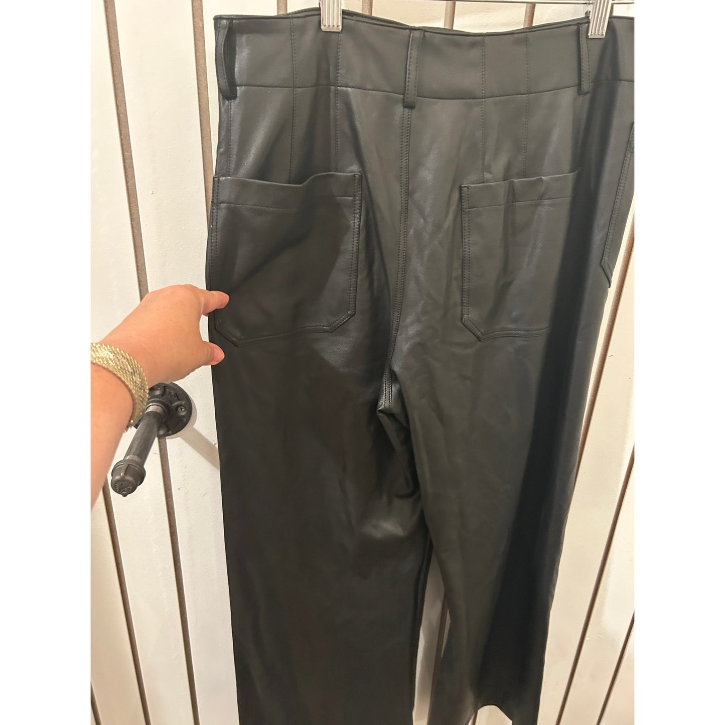 Anthropologie Colette Faux Leather Cropped Pants
