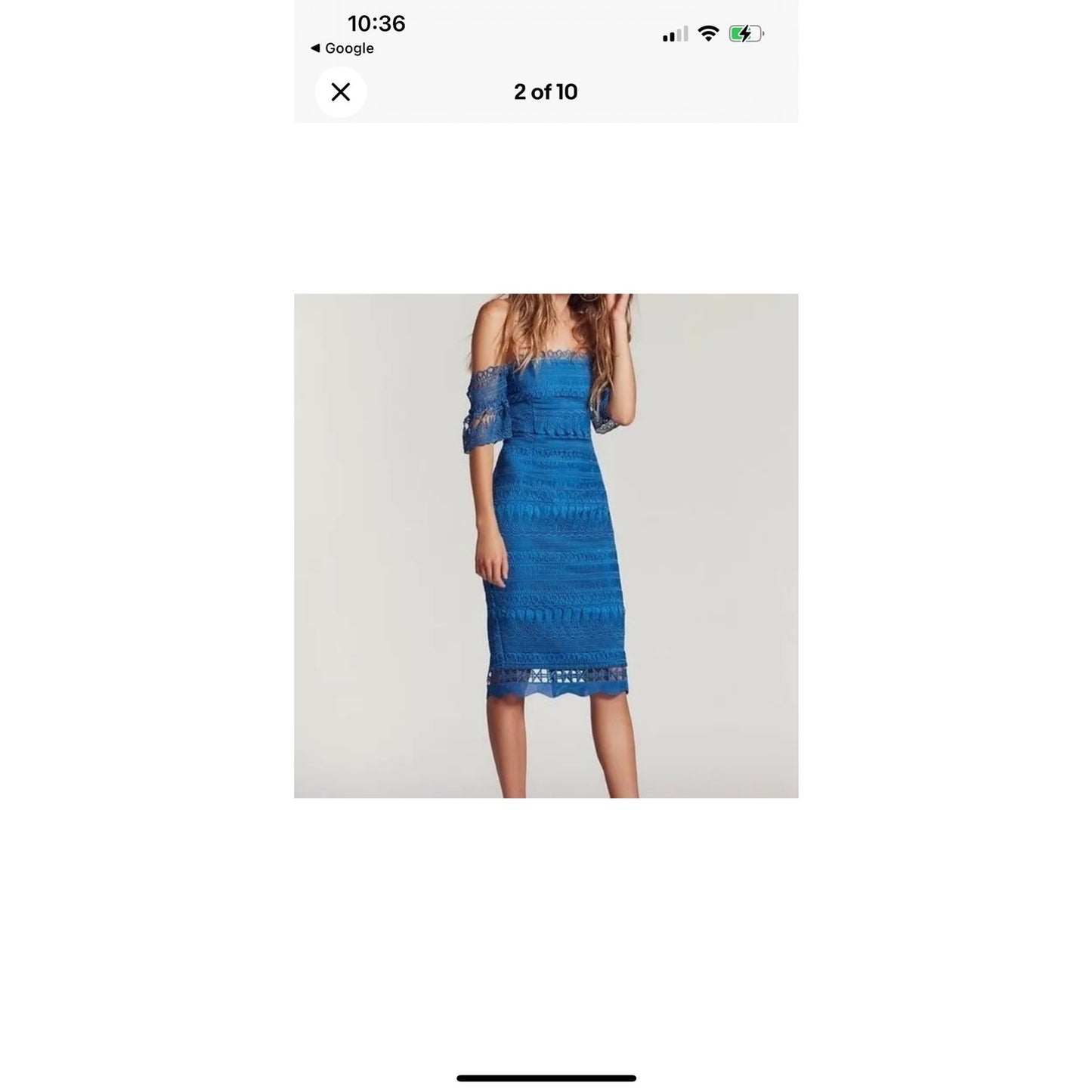 Saylor x Free People Mariah Blue Lace Midi Dress
