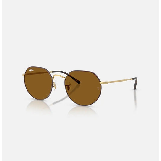 Ray-Ban Jack Sunglasses Gold Rim Brown Lenses