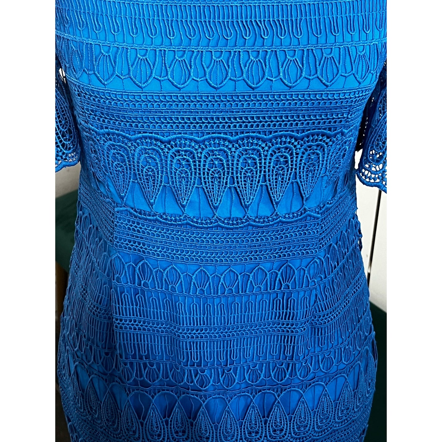 Saylor x Free People Mariah Blue Lace Midi Dress