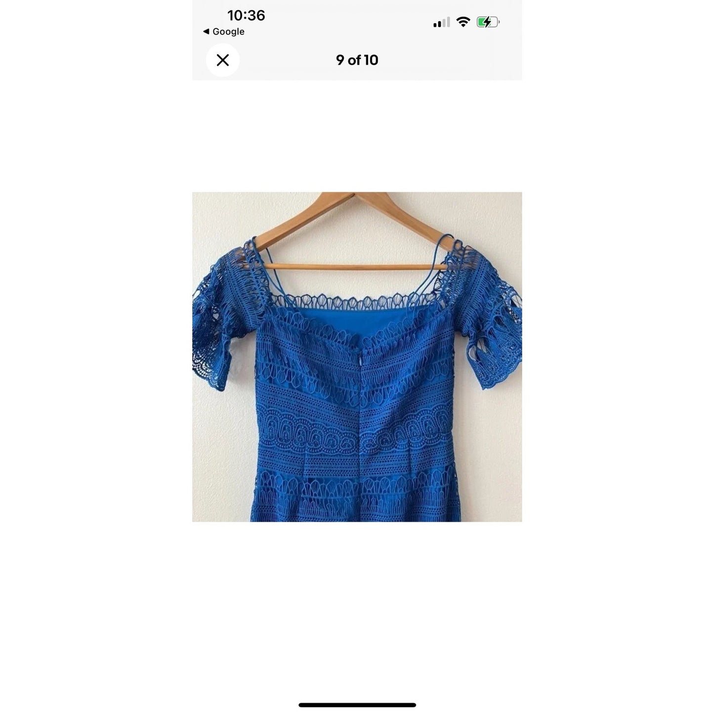 Saylor x Free People Mariah Blue Lace Midi Dress