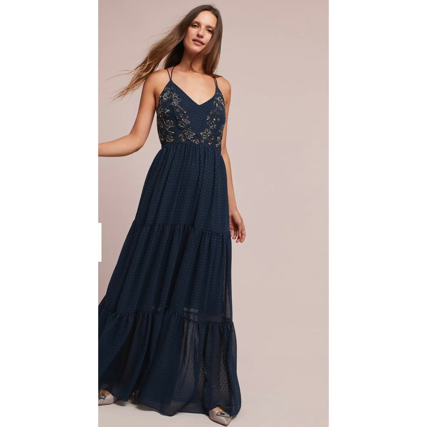 Anthropologie Ranna Gill Lucinda Beaded Dress Size 4