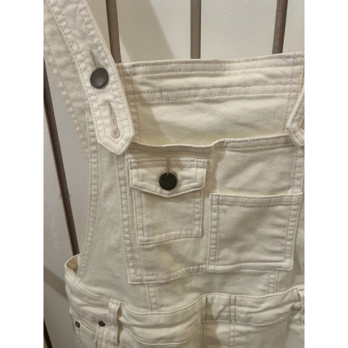 Free People Cream Overalls Size 27